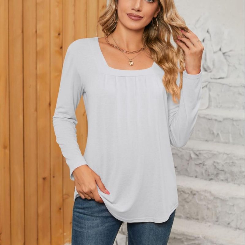 3/4 Sleeve Dobby Texture Blouse  |  Womens Shirts & Blouses Shirts & Blouses Shirts & Blouses