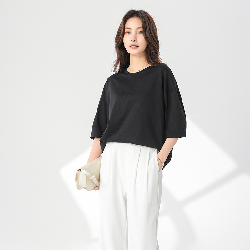 3/4 Sleeve Drop Shoulder Texture Top  |  Womens 34 Sleeve Tops 34 Sleeve Tops 34 Sleeve Tops