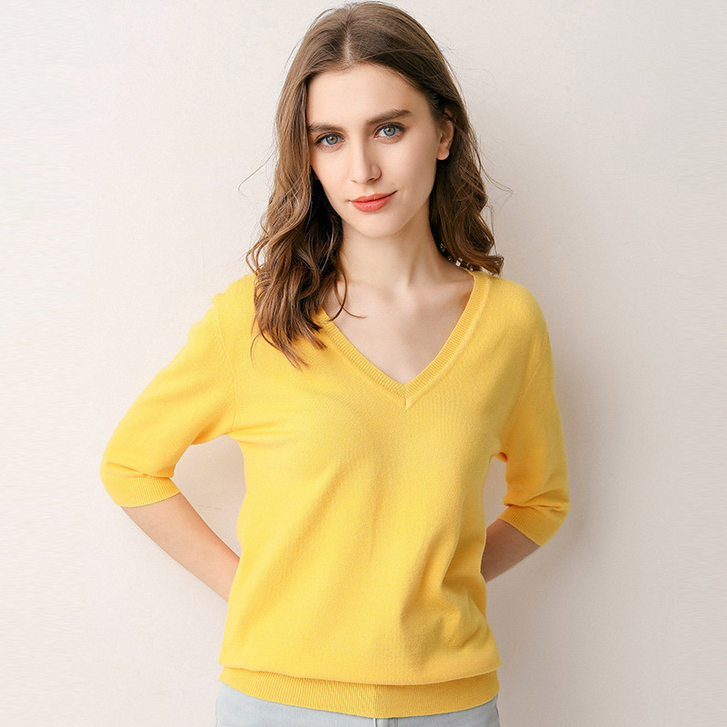 3/4 Sleeve Knit V-Neck  |  Womens 34 Sleeve Tops 34 Sleeve Tops 34 Sleeve Tops