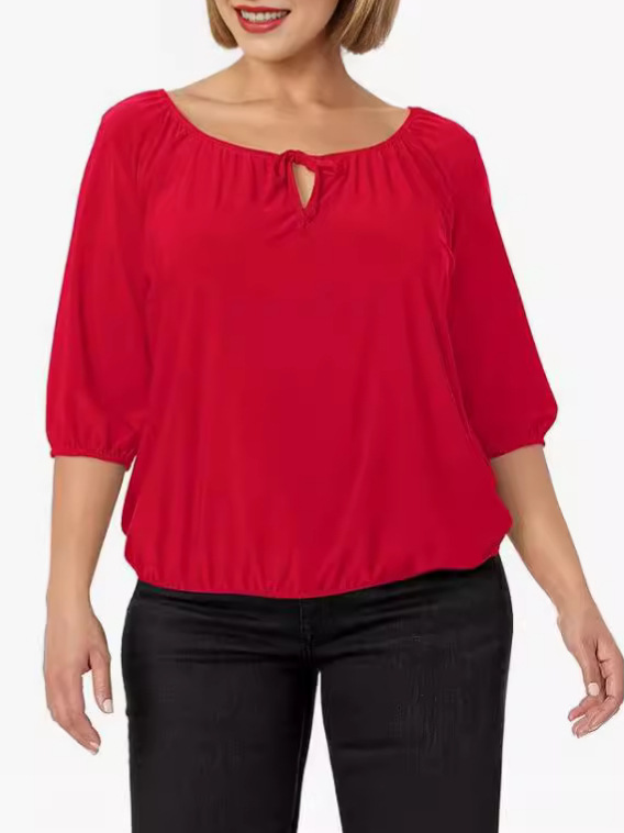 3/4 Sleeve Lace Insert Blouse  |  Womens Shirts & Blouses Shirts & Blouses Shirts & Blouses