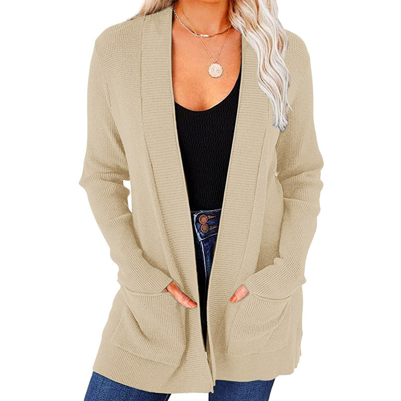 3/4 Sleeve Self Stripe Cardigan  |  Womens Cardigans Cardigans Cardigans