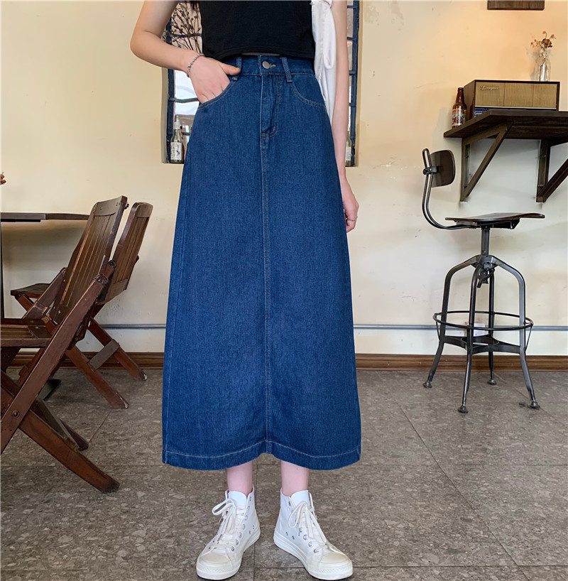 5 Pocket Longline Denim Skirt  |  Womens Skirts Bottoms Skirts