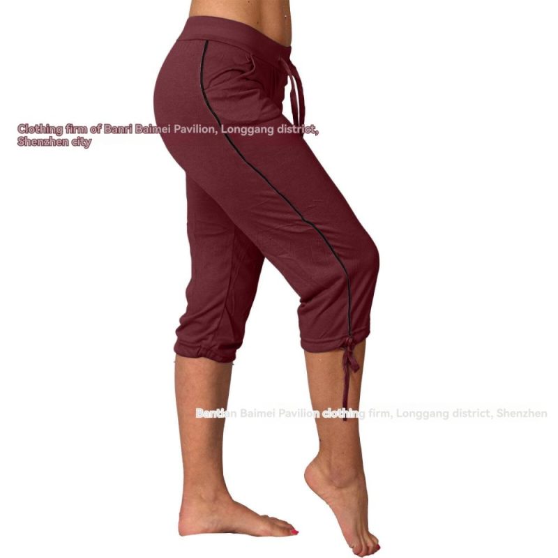 7/8Th Length Drawcord Rouched Tie Hem Pant  |  Womens Pants Bottoms Pants