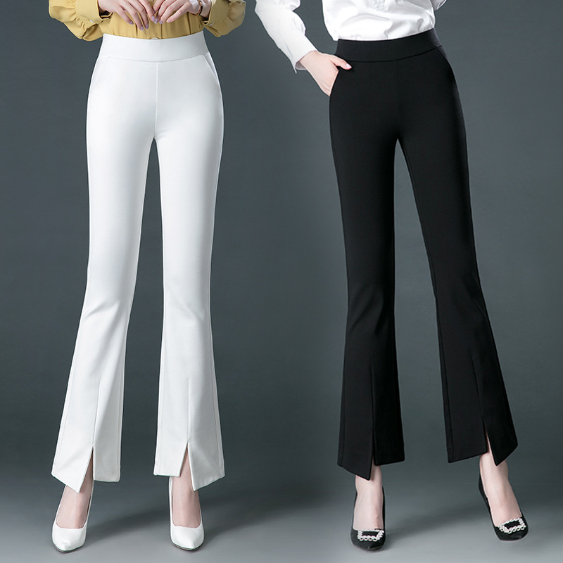 7/8Th Length Slim Leg Lattice Elastic Trim Bengaline Pant  |  Womens Pants Bottoms Pants