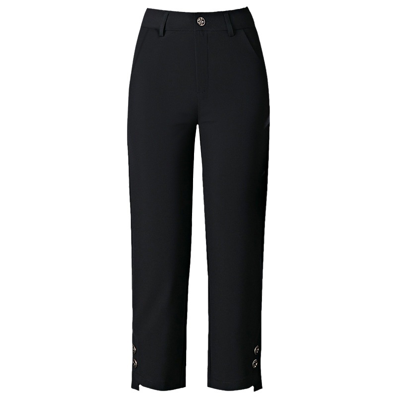 Ale Length Button Hem Cotton Slub Pants  |  Womens Pants Bottoms Pants