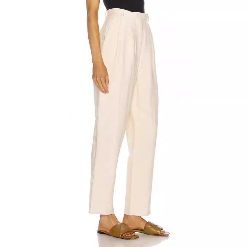 Ankle Length 1/2 Elastic Back Wide Legs Linen Blend Culotte  |  Womens Crops & Capris Bottoms Crops & Capris