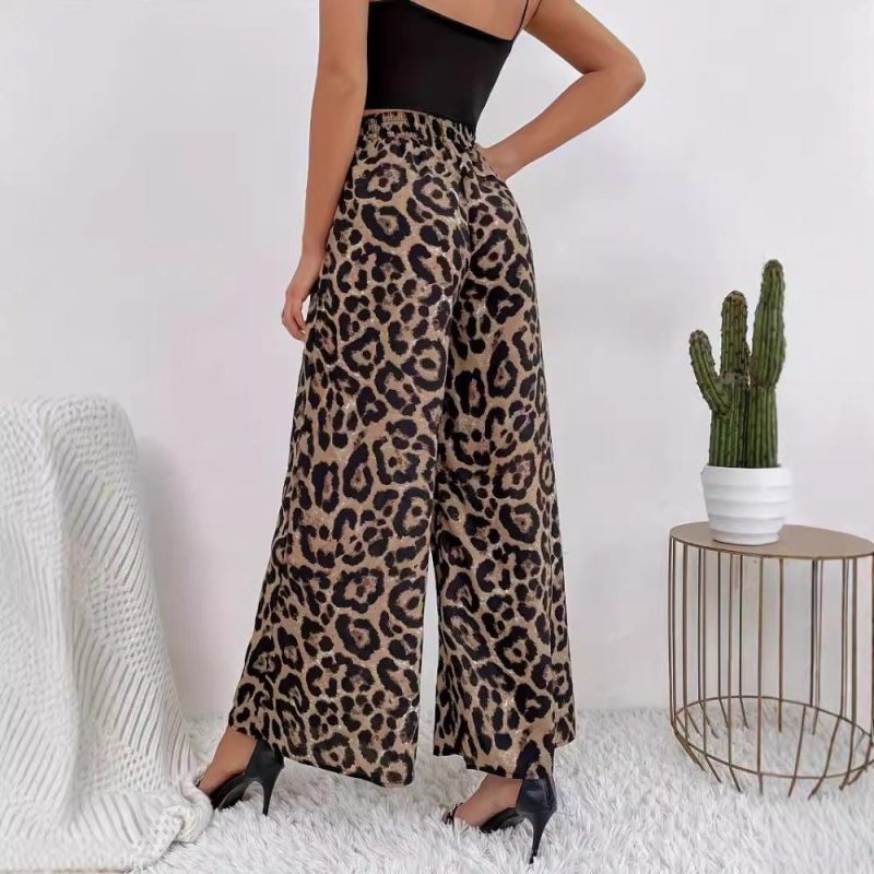 Ankle Length Paperbag Waist Printed Pants  |  Womens Pants Bottoms Pants