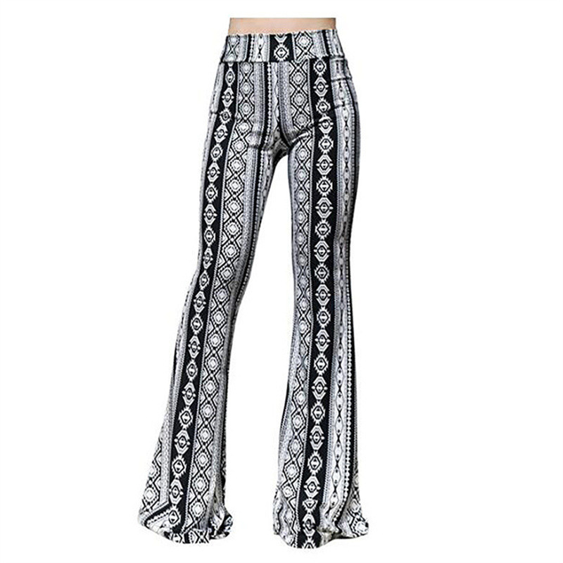 Ankle Length Printed Wide Leg Crinkle Pant  |  Womens Pants Bottoms Pants