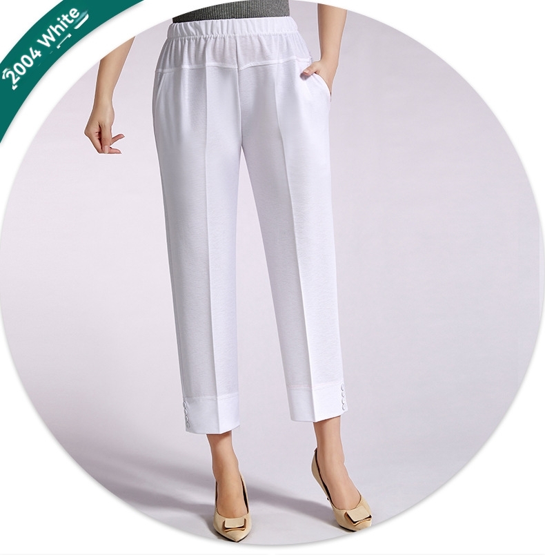 Ankle Length Zipped And Patch Pocket Front Twill Pants  |  Womens Pants Bottoms Pants