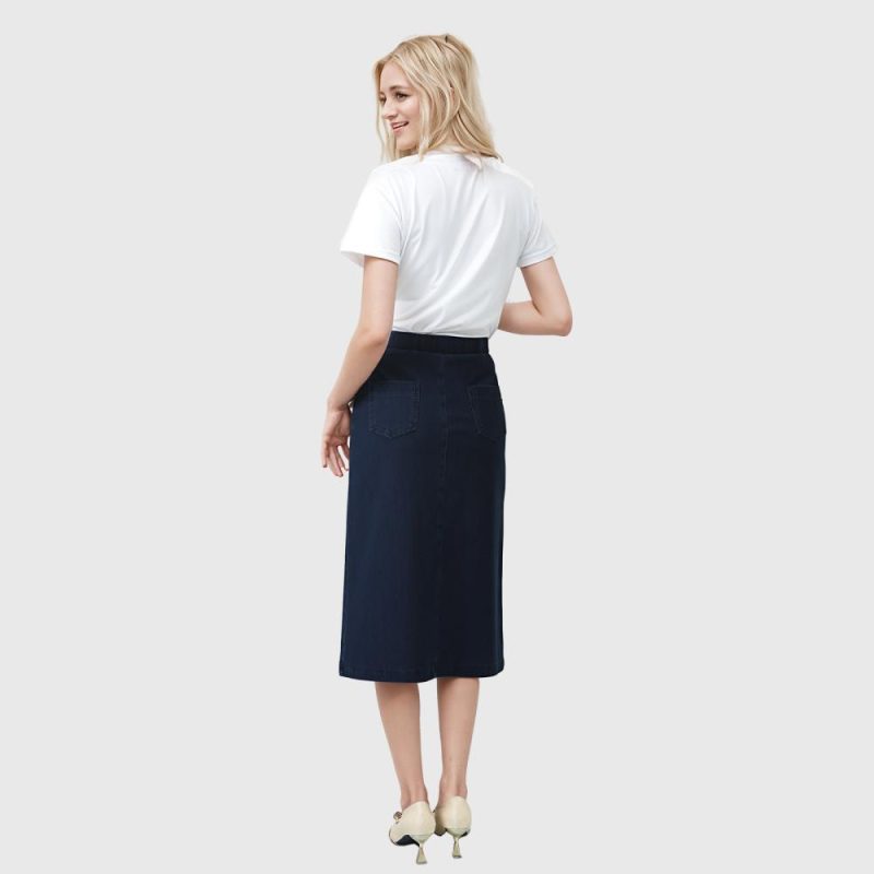 Cargo Midi Denim Skirt  |  Womens Skirts Bottoms Skirts