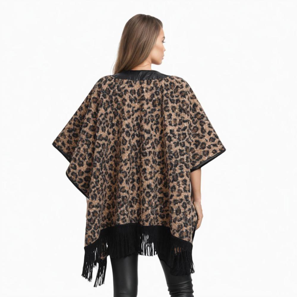 Cheetah Poncho  |  Womens Wraps & Ponchos Knitwear Womens