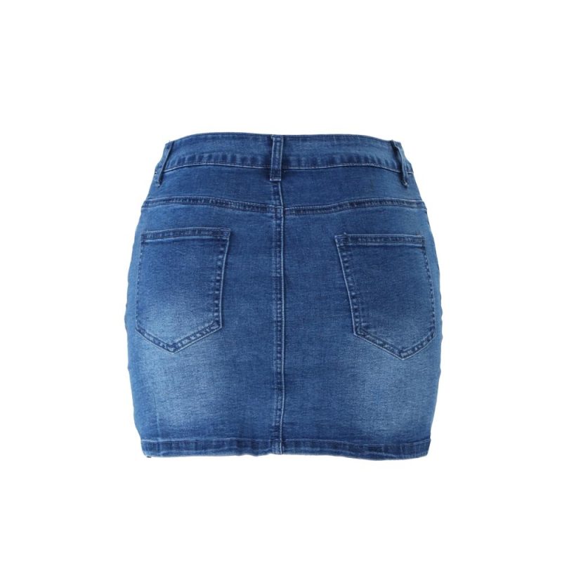 Comfort Denim Skirt  |  Womens Skirts Bottoms Skirts