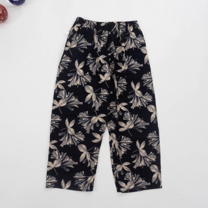 Crop Length Flat Front Elastic Back Printed Rayon Pant  |  Womens Crops & Capris Bottoms Crops & Capris