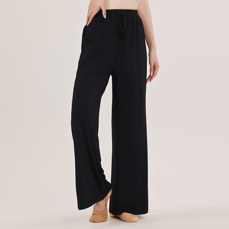 Crop Length Wide Leg Crinkle Rayon Drawcord Pant  |  Womens Crops & Capris Bottoms Crops & Capris