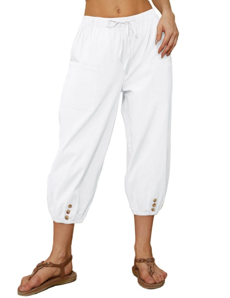 Crop Linen Pants  |  Womens Crops & Capris Bottoms Crops & Capris