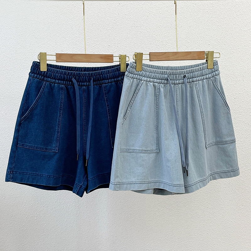 Drawcord Denim Jogger Short  |  Womens Shorts Bottoms Shorts