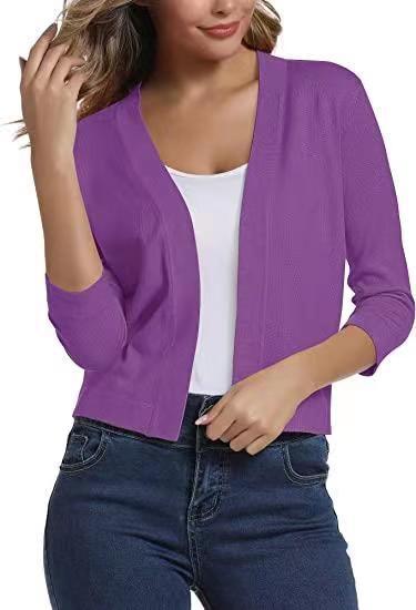 Elbow Sleeve Crop Cardigan  |  Womens Cardigans Cardigans Cardigans