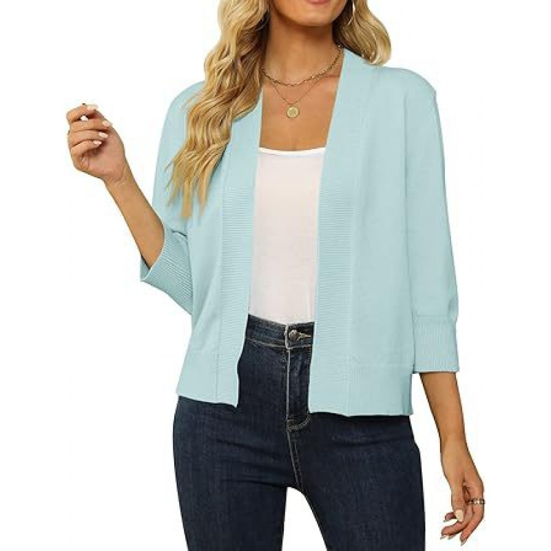 Elbow Sleeve Crop Cardigan  |  Womens Cardigans Cardigans Cardigans