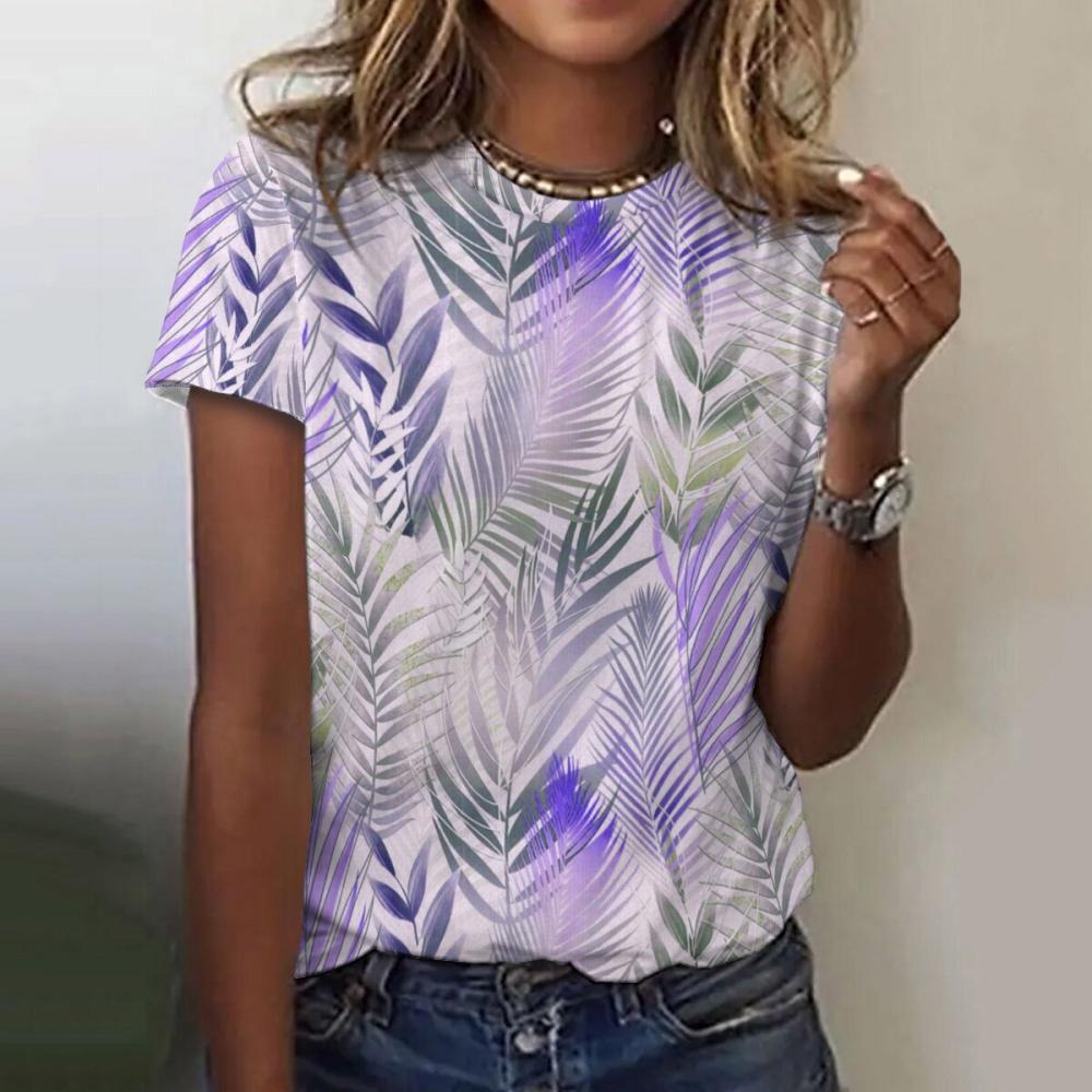 Extended Sleeve Printed Top With Rouched Sides  |  Womens Tees Tees Tees