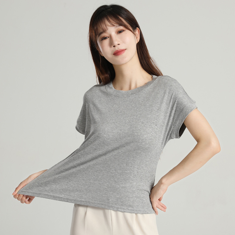 Extended Sleeve Slub Knit Top With Tab Detail  |  Womens Tees Tees Tees