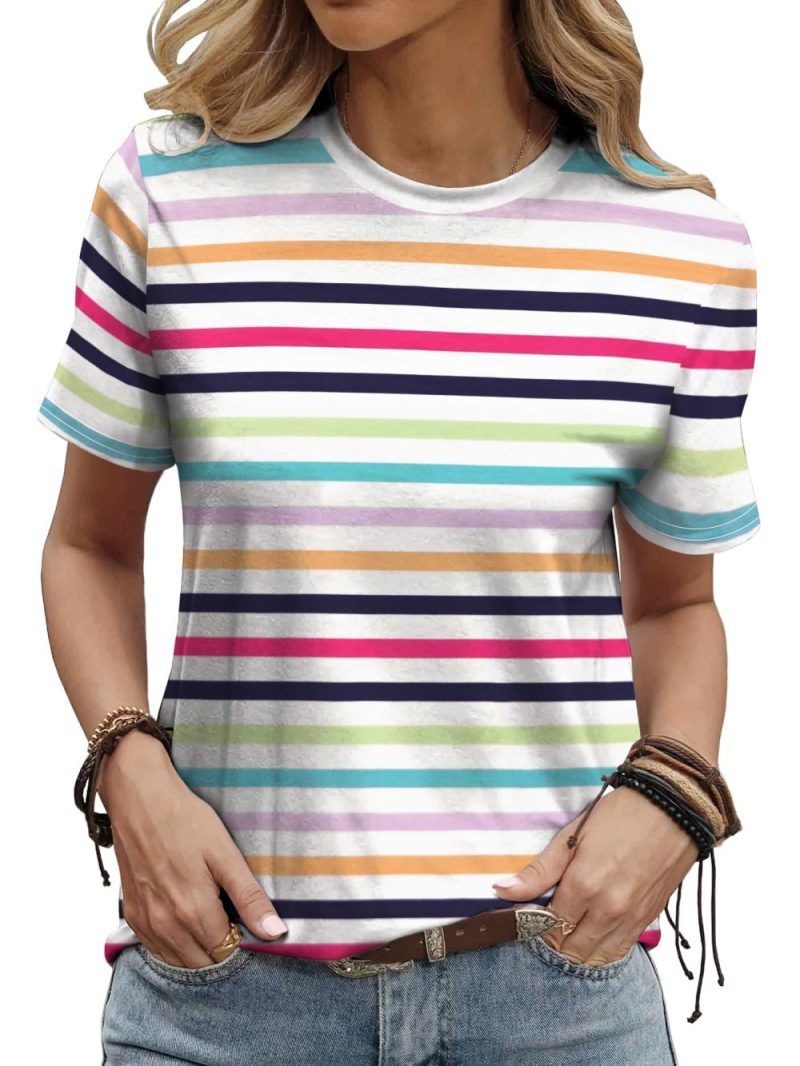 Extended Sleeve Stripe Top  |  Womens Tees Tees Tees