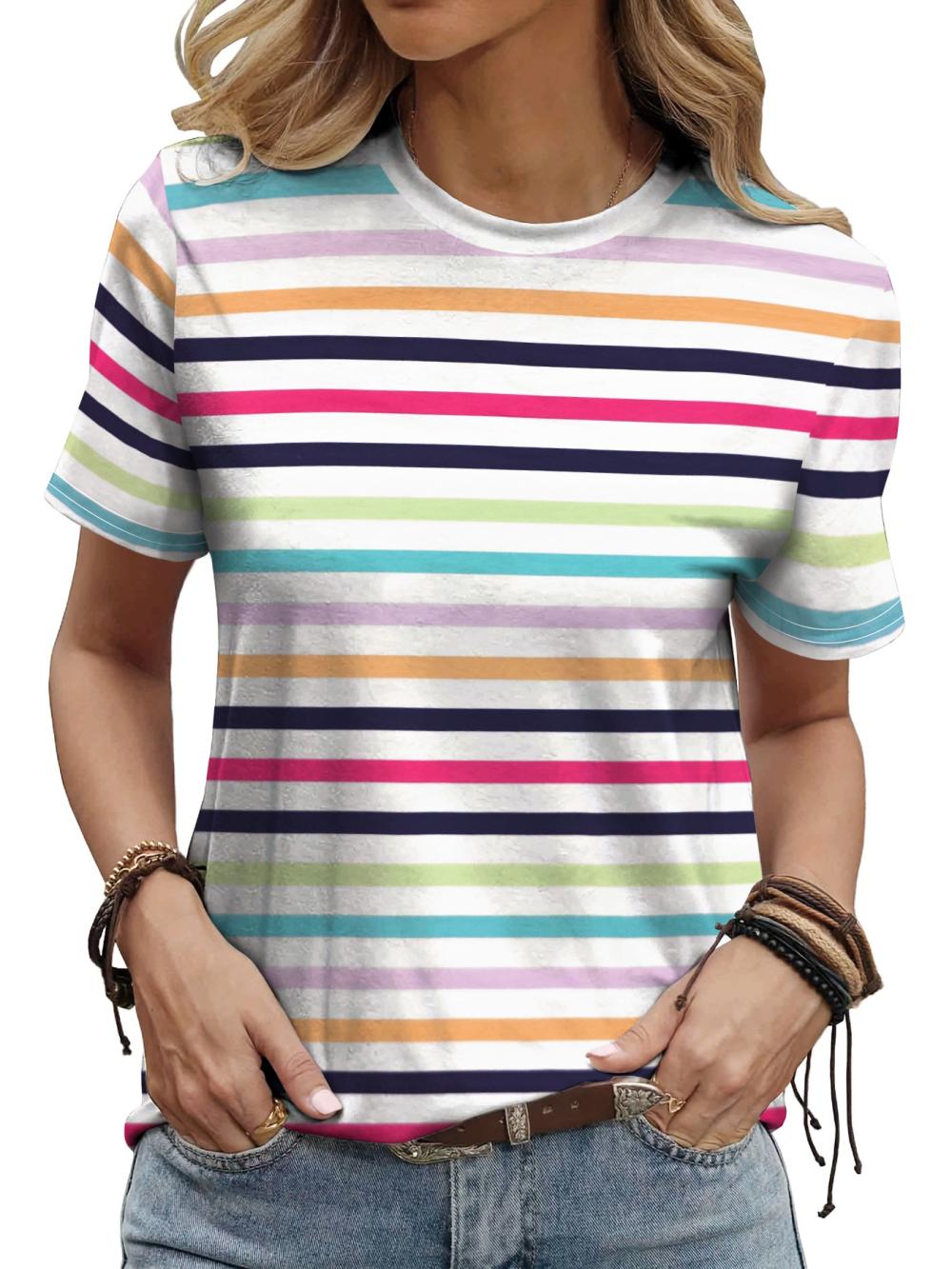 Extended Sleeve Stripe Top  |  Womens Tees Tees Tees