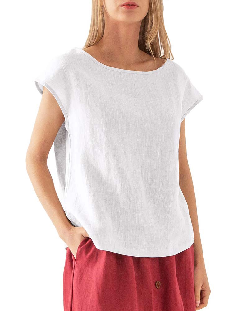 Extended Sleeve Top With Button Shoulder Detail  |  Womens Tees Tees Tees