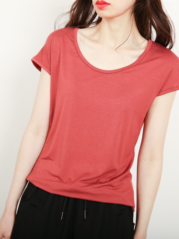 Extended Sleeve Top With Button Shoulder Detail  |  Womens Tees Tees Tees