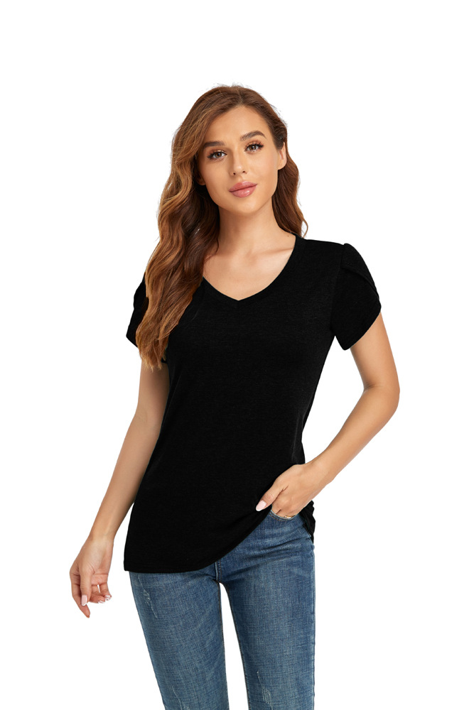 Extended Sleeve V-Neck Knit Top  |  Womens Tees Tees Tees