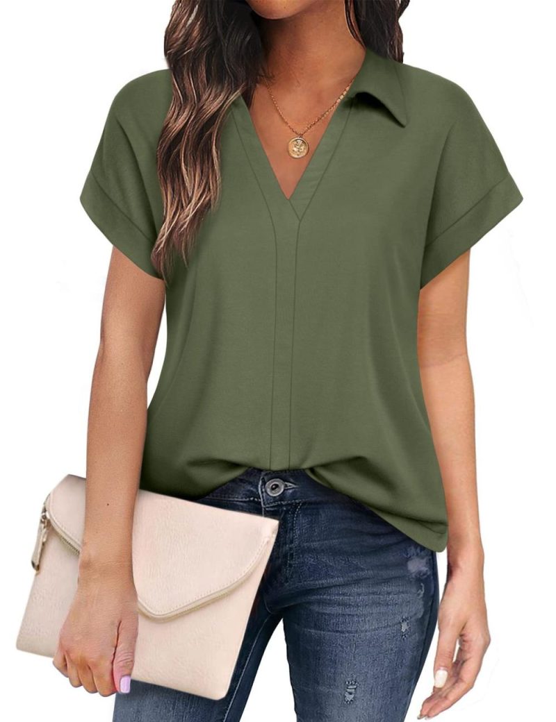 Extended Sleeve V-Neck T-Shirt  |  Womens Short Sleeve Tops Short Sleeve Tops Short Sleeve Tops