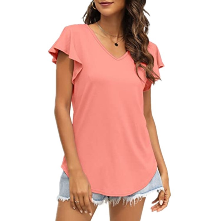 Extended Sleeve V-Neck T-Shirt  |  Womens Tees Tees Tees