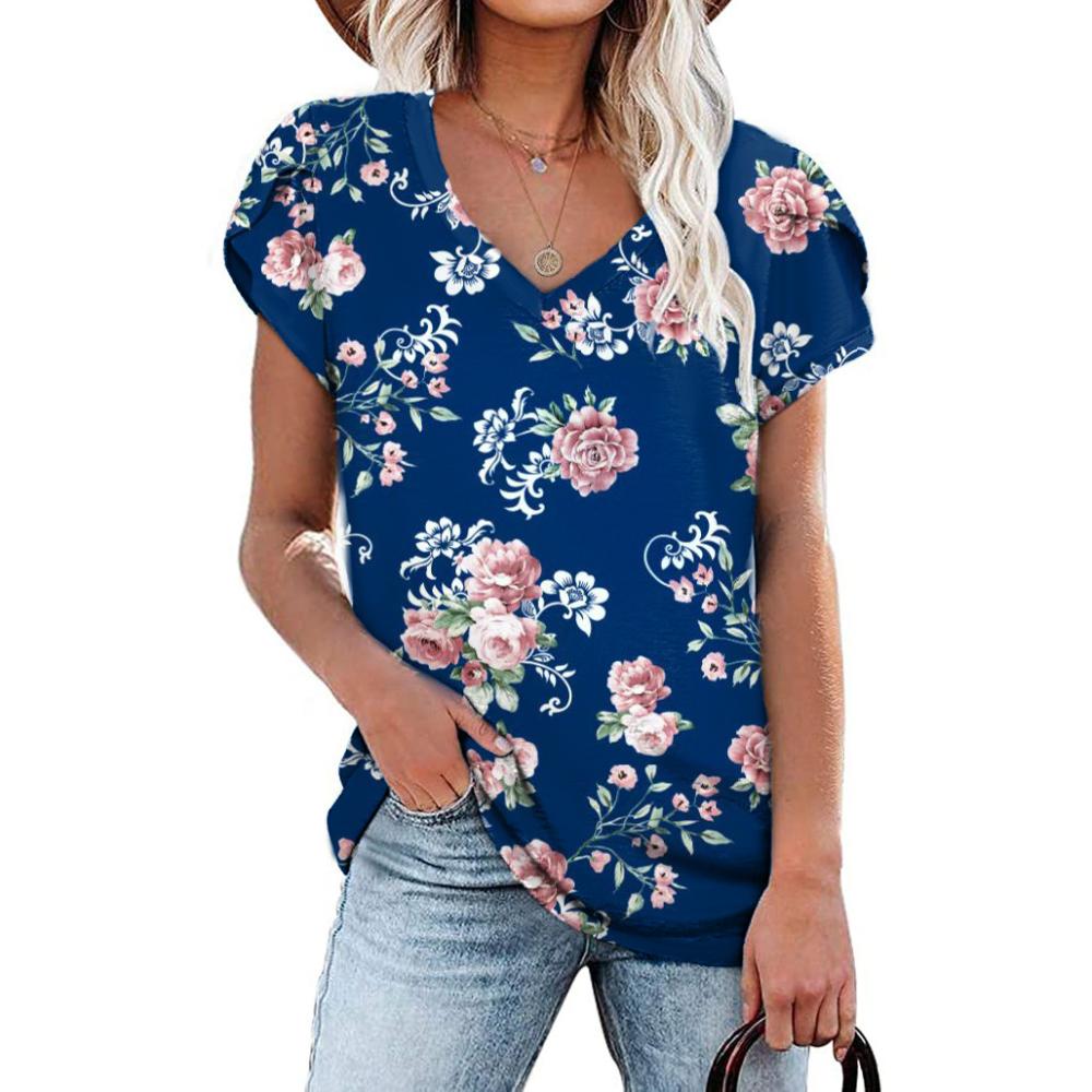 Frill Cap Sleeve Printed Top  |  Womens Short Sleeve Tops Short Sleeve Tops Short Sleeve Tops