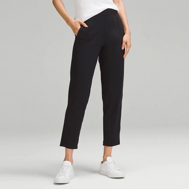 Full Length Brushed Elastic Back Pant  |  Womens Pants Bottoms Pants