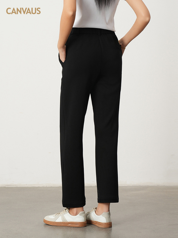 Full Length Pocket Detail Ponte Lounger Straight Leg Pant  |  Womens Pants Bottoms Pants