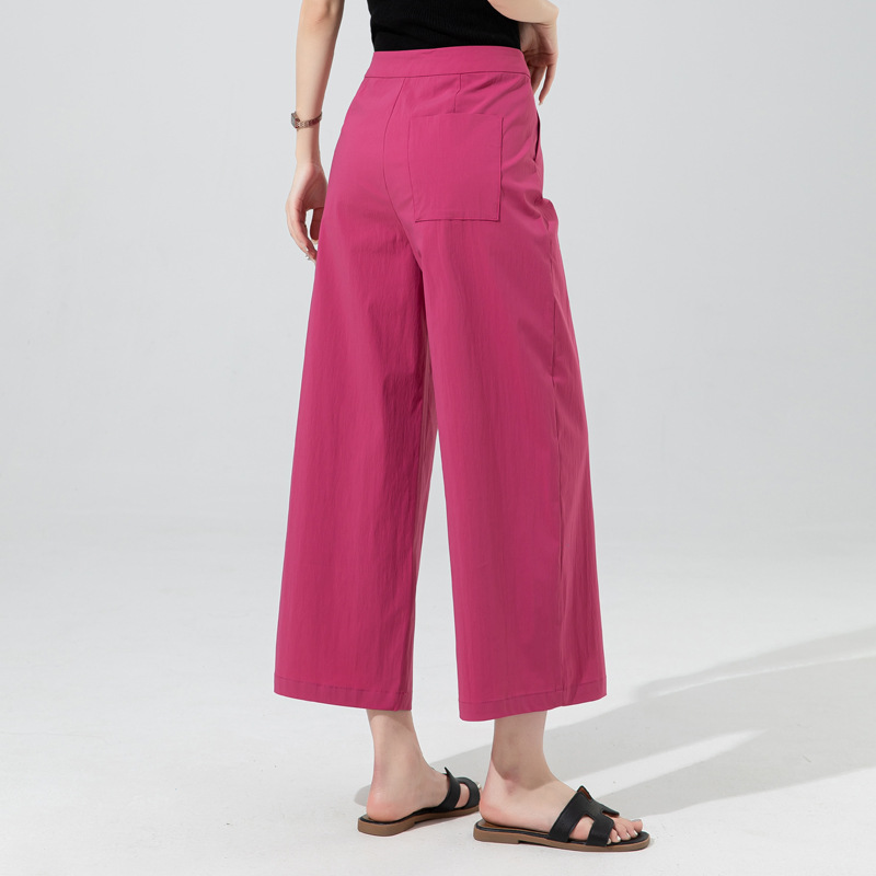 Full Length Wide Leg Linen Blend Pant  |  Womens Pants Bottoms Pants