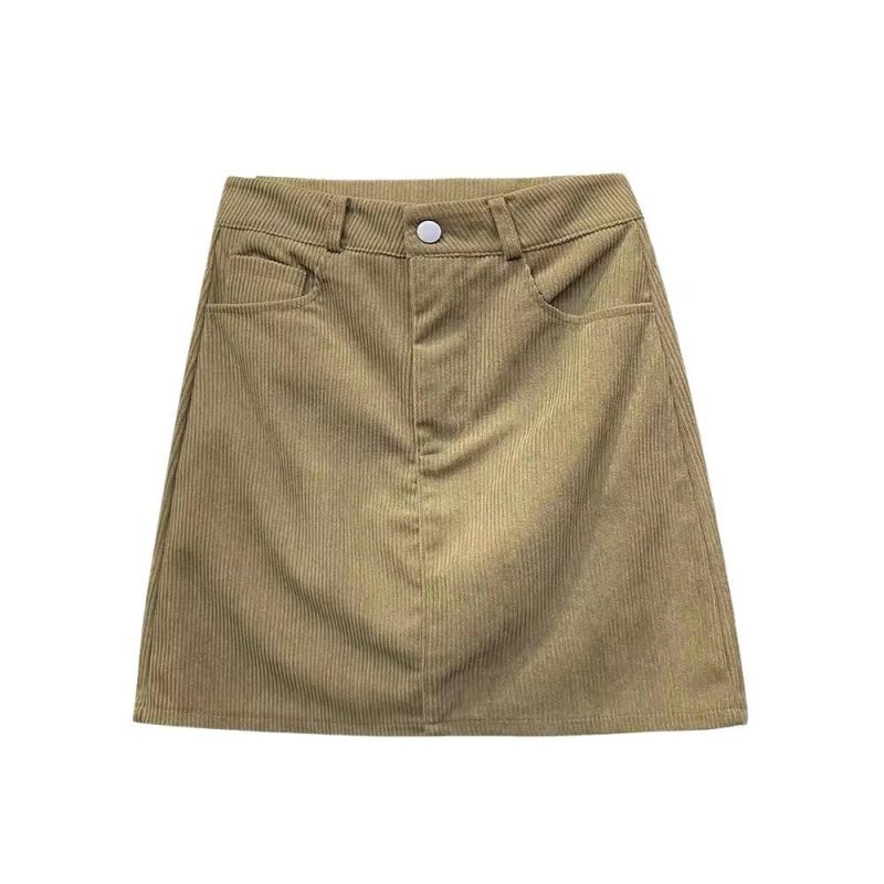 Knee Length Cotton Canvas Pencil Skirt  |  Womens Skirts Bottoms Skirts