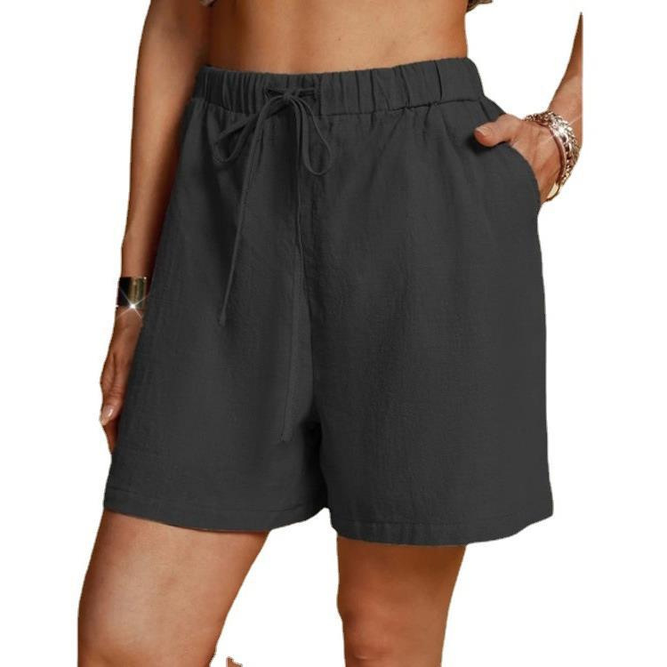 Knee Length Linen Blend Paperbag Waist Short  |  Womens Shorts Bottoms Shorts