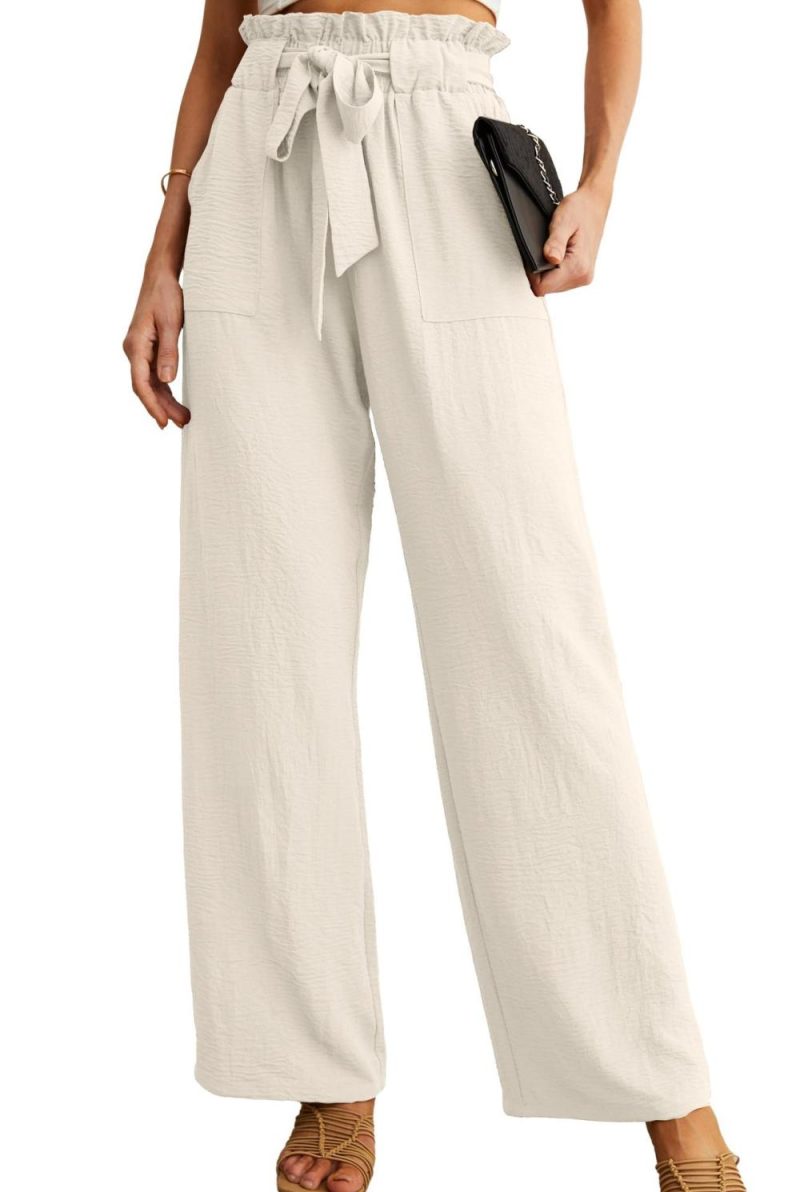 Linen Blend Belted Crop Pants  |  Womens Crops & Capris Bottoms Crops & Capris