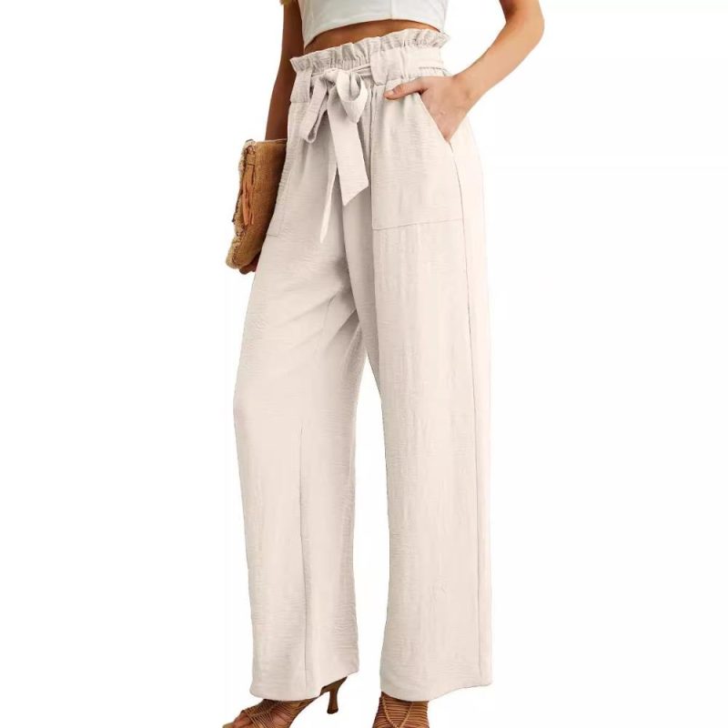 Linen Blend Belted Crop Pants  |  Womens Crops & Capris Bottoms Crops & Capris