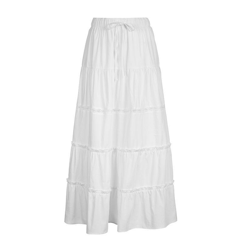 Linen Blend Maxi Skirt  |  Womens Skirts Bottoms Skirts