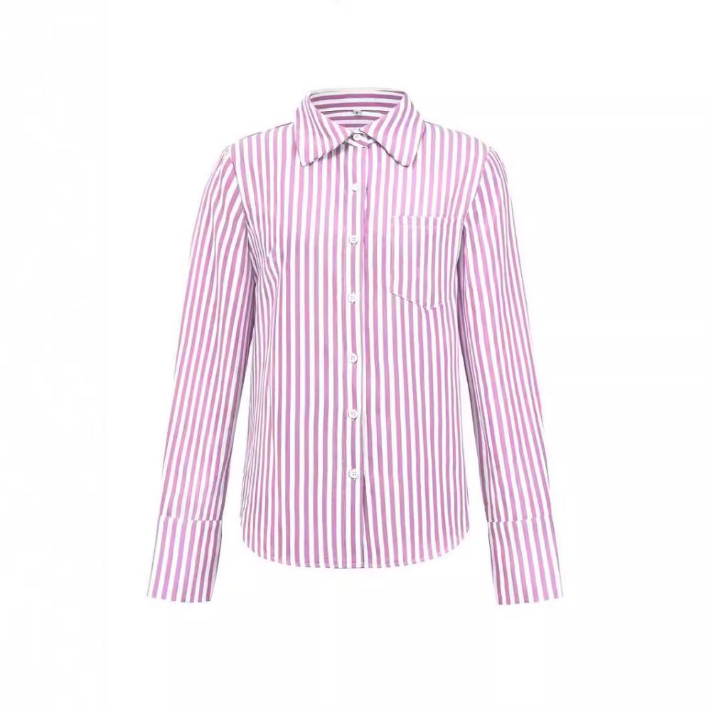 Long Roll Sleeve Stripe Shirt  |  Womens Shirts & Blouses Shirts & Blouses Shirts & Blouses