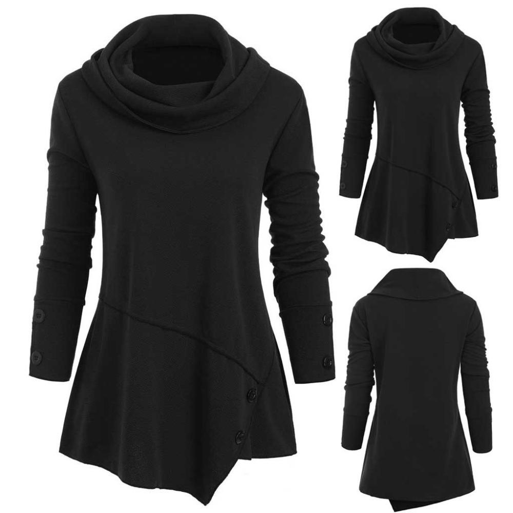 Long Sleeve Brushed Cowl Neck Wrap Front  |  Womens Long Sleeve Tops Long Sleeve Tops Long Sleeve Tops