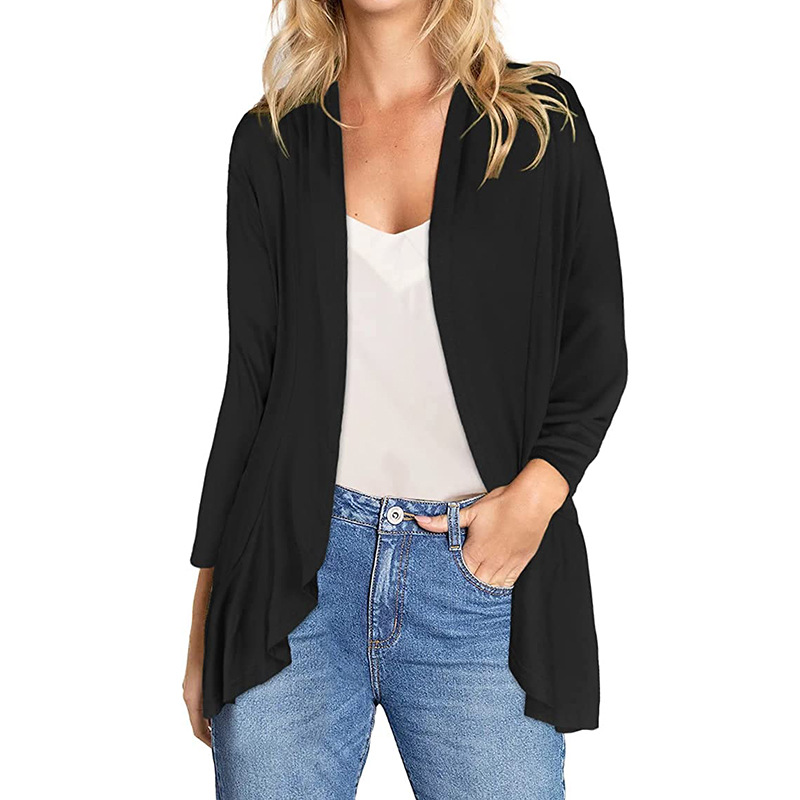 Long Sleeve Brushed Edge To Edge Cardigan  |  Womens Long Sleeve Tops Long Sleeve Tops Long Sleeve Tops