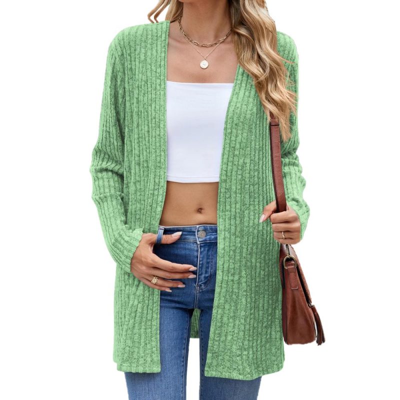 Long Sleeve Cable Stripe Cardigan  |  Womens Cardigans Cardigans Cardigans