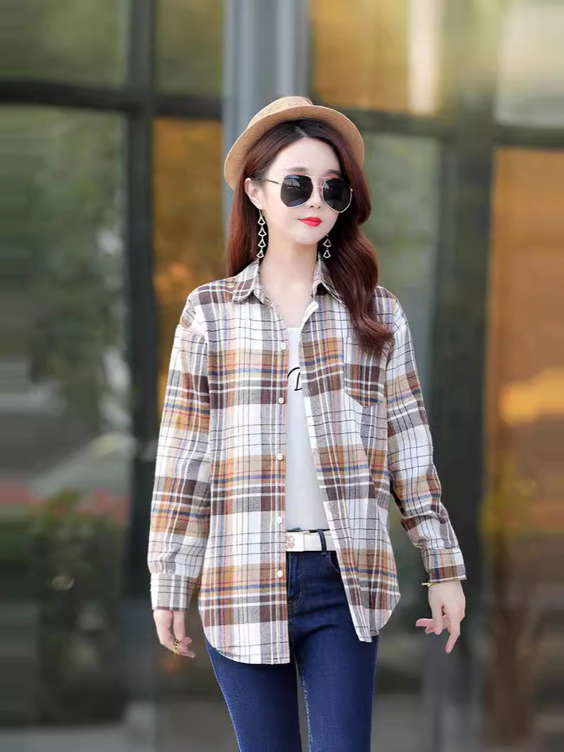 Long Sleeve Check Shirt  |  Womens Shirts & Blouses Shirts & Blouses Shirts & Blouses