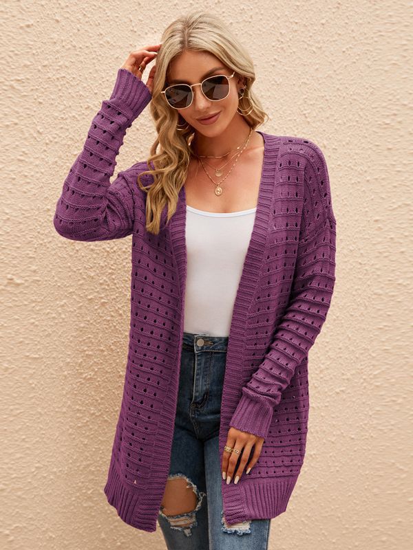 Long Sleeve Chunky Knit Fashion Cardigan  |  Womens Cardigans Cardigans Cardigans