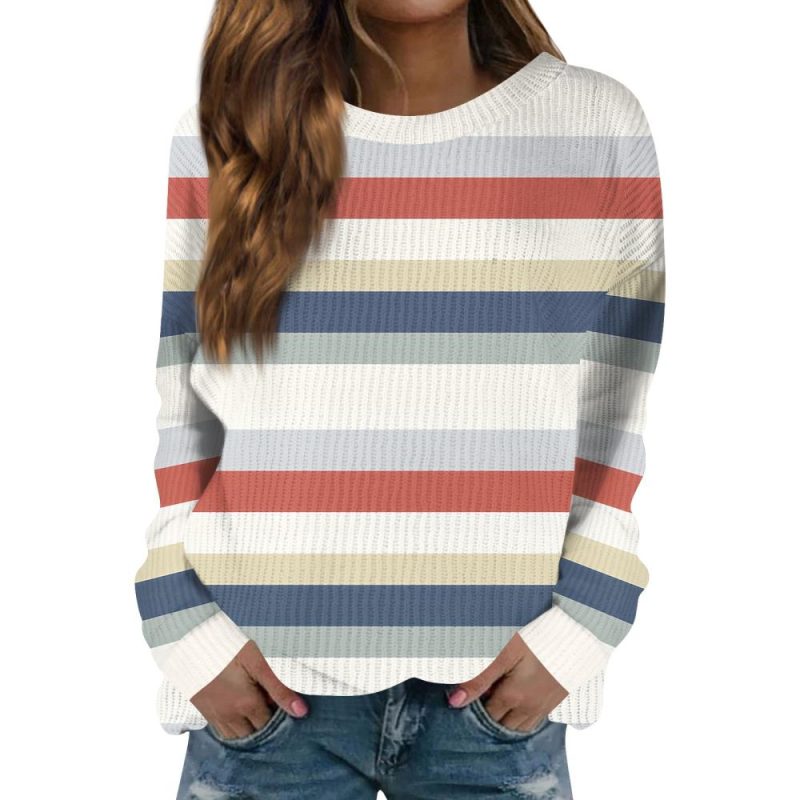 Long Sleeve Cotton Stripe Jumper  |  Womens Jumpers Jumpers Jumpers