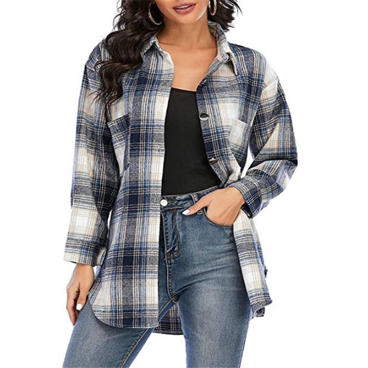 Long Sleeve Crinkle Check Blouse  |  Womens Shirts & Blouses Shirts & Blouses Shirts & Blouses