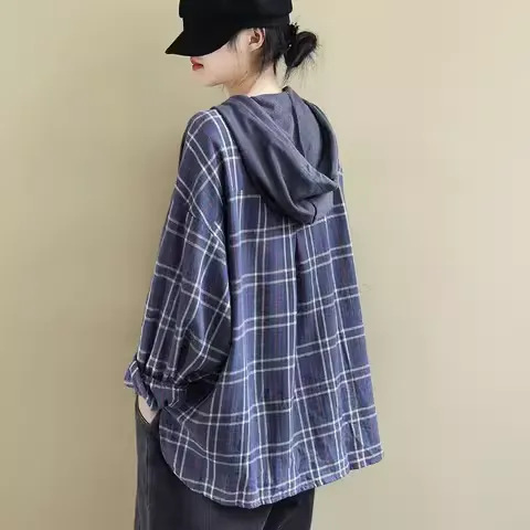 Long Sleeve Crinkle Check Blouse  |  Womens Shirts & Blouses Shirts & Blouses Shirts & Blouses