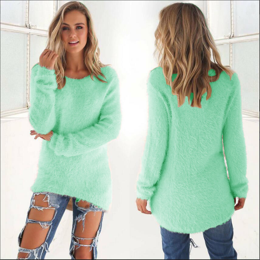 Long Sleeve Feather Jumper  |  Womens Jumpers Jumpers Jumpers